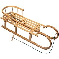 Bébé-dreams hörnerrodel 120 cm norimpex luge en bois avec dossier de traction pour luge kinderschlitten neuf